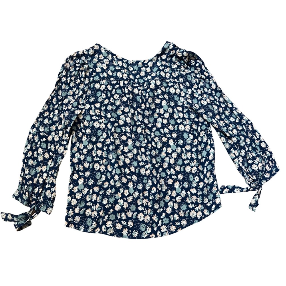 Madewell Tie-Sleeve Button Down Top in French Floral Size Medium - Picture 4 of 9